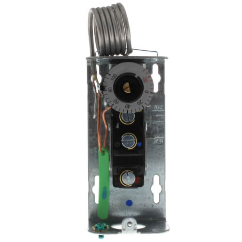 Johnson Controls A19BBC-2C temperature controller - side view (Differential: Adjustable; Application: Cool Only)