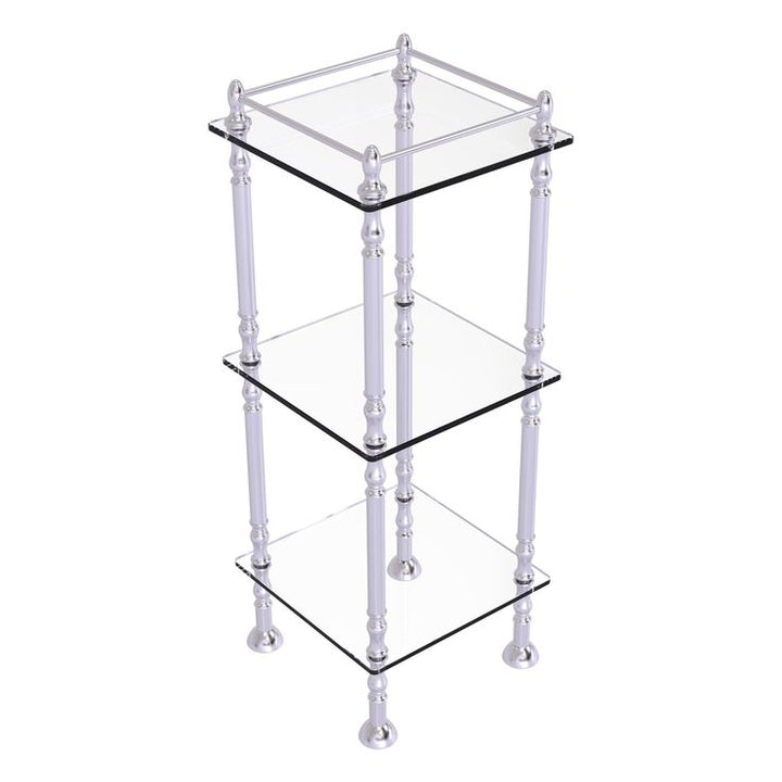Allied Brass Three Tier Etagere with 14-in x 14-in Shelves in Polished Nickel