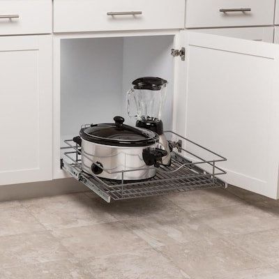 Simply Put 20.5-in W x 5.6875-in H 1-Tier Pull Out Metal Soft Close Cabinet Organizer