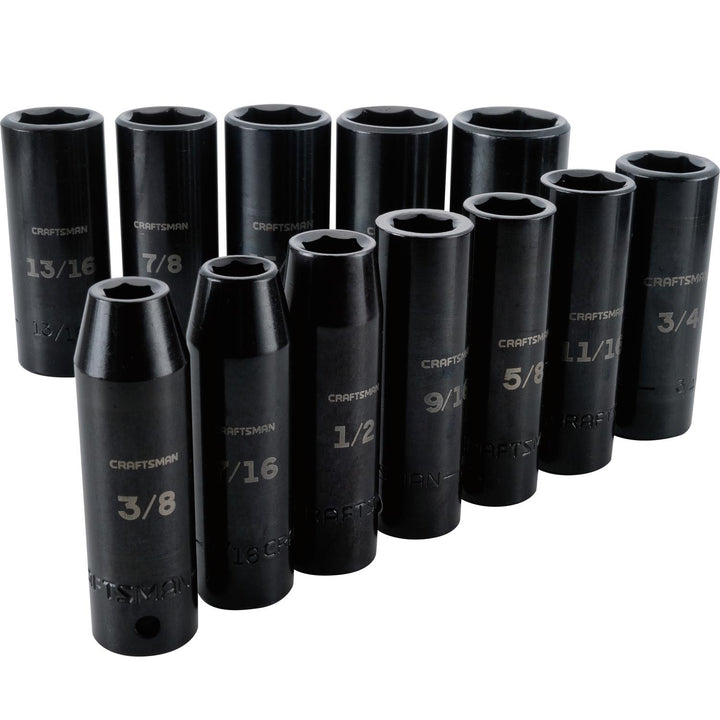 Craftsman SAE 12 pc Deep Impact Socket Set - 1/2 in. Drive, 6 Point