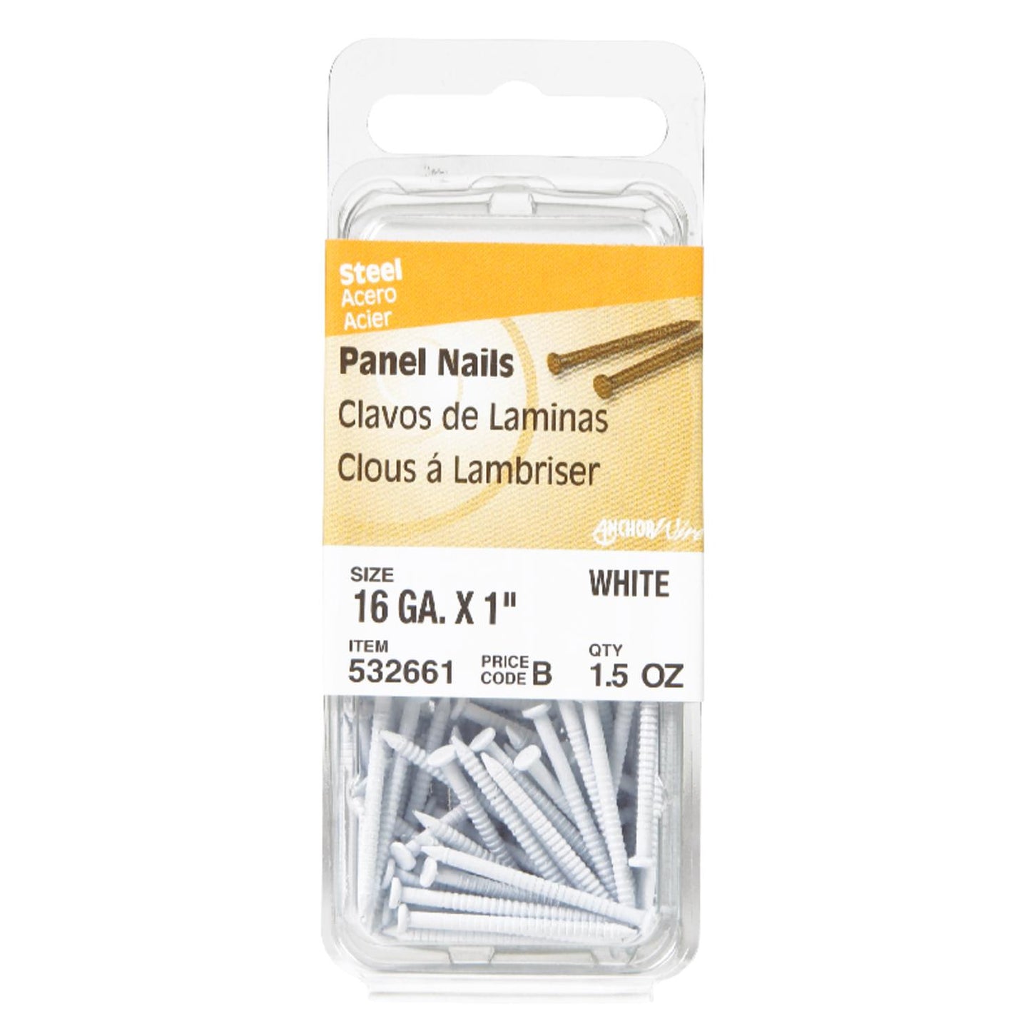 Hillman 1 in. Panel Steel Nail Large Head
