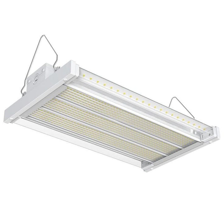 Commercial Electric 19 in. White Integrated LED Dimmable Linear High Bay with Adjustable Up Light, at 21800 Lumens, 5000K Daylight