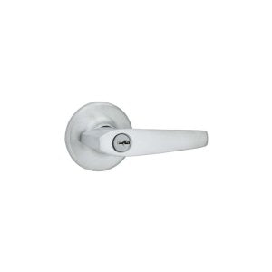 Kwikset Delta Satin Chrome Entry Lockset, ANSI/BHMA Grade 3, KW1, 1-3/4 in Max Door Thickness