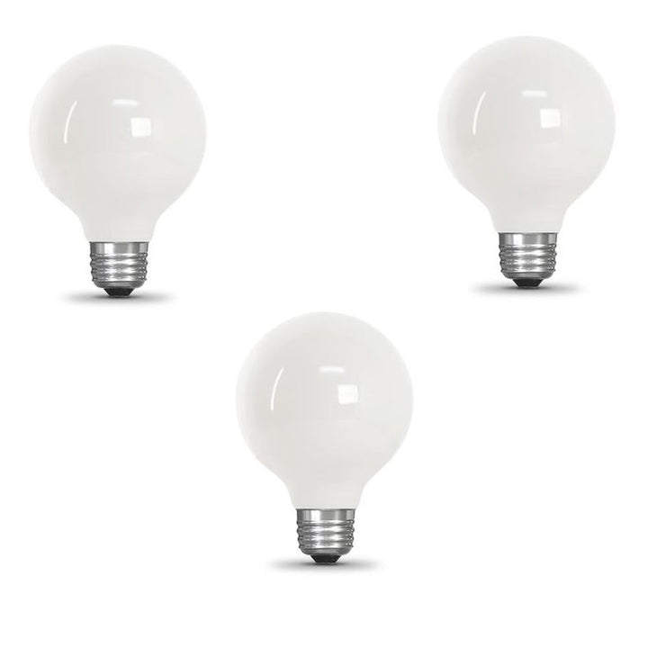 Feit Electric 40-Watt Equivalent G25 Dimmable Filament ENERGY STAR White Glass LED Light Bulb, Soft White (3-Pack)