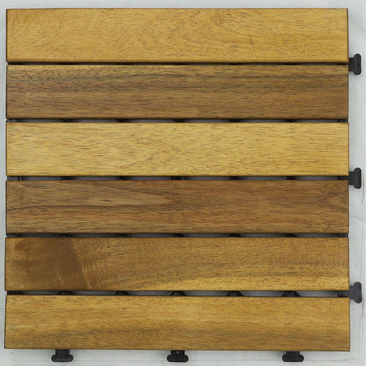Courtyard Casual 12 in. x 12 in. Acacia Deck Tile in Teak (9 per Pack)