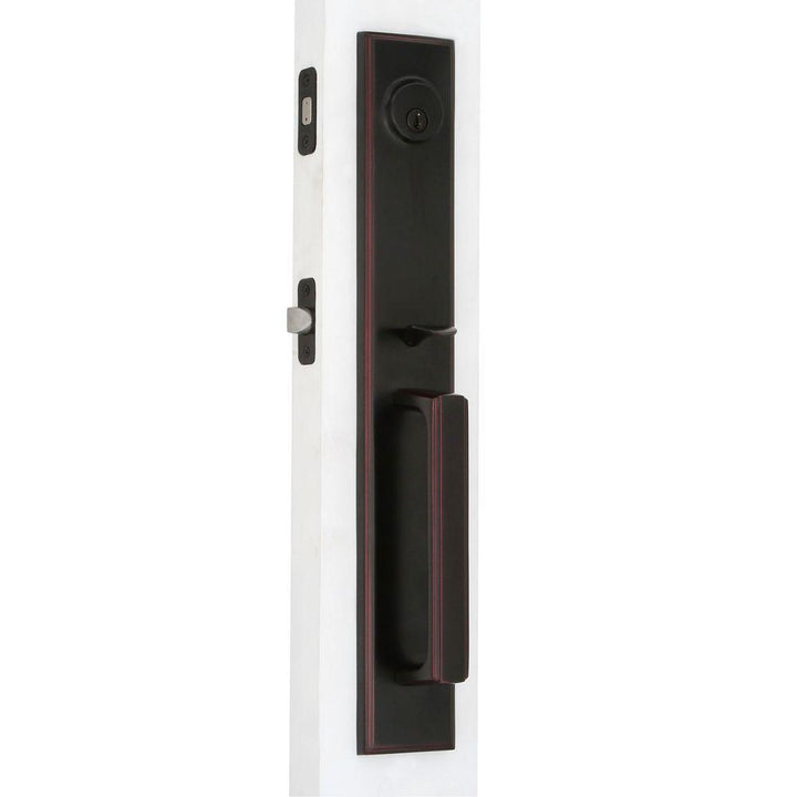 Elegance Single Cylinder Oil-Rubbed Bronze Woodward II Door Handleset with Impresa Knob - Super Arbor