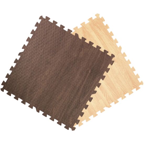 Get Rung Oak Woodgrain Fitness Mat with Interlocking Foam Tiles for Gym Flooring. Excellent for Pilates, Yoga, Aerobic Cardio Work Outs and Kids Playrooms. Perfect Exercise Mat(WOOD, 624SQFT)