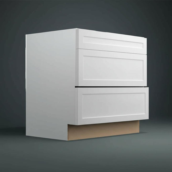 Hampton Bay Designer Series Melvern White Assembled Pots and Pans Drawer Base Kitchen Cabinet