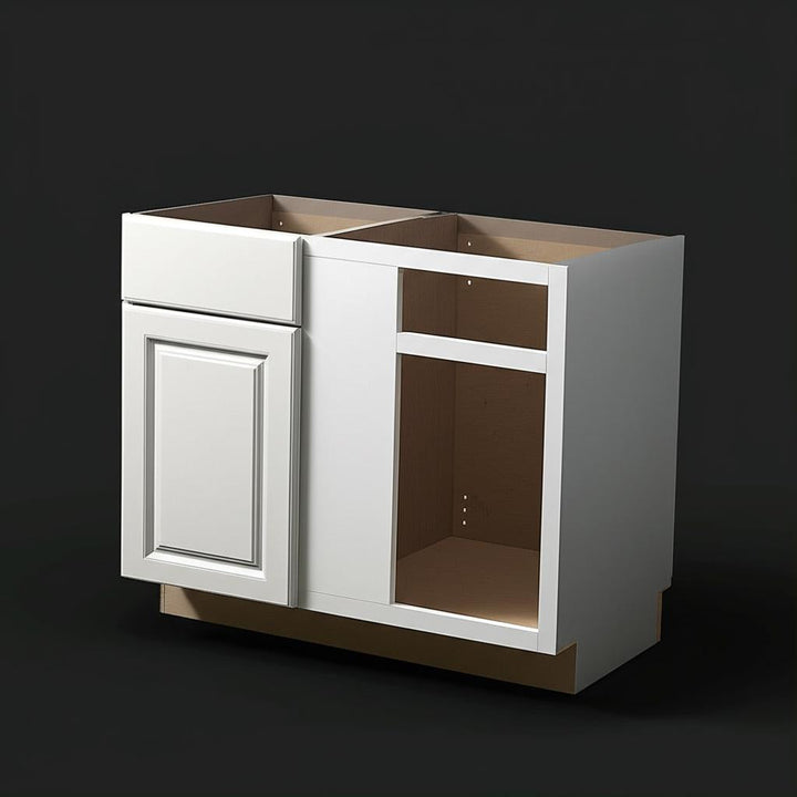 Hampton Bay Blind Base Corner Kitchen Cabinet in Satin White