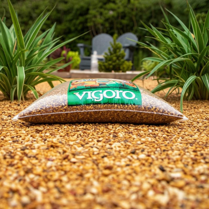Vigoro 0.5 cu. ft. Bagged Pea Gravel Pebbles – Tan, Small Landscape Rock