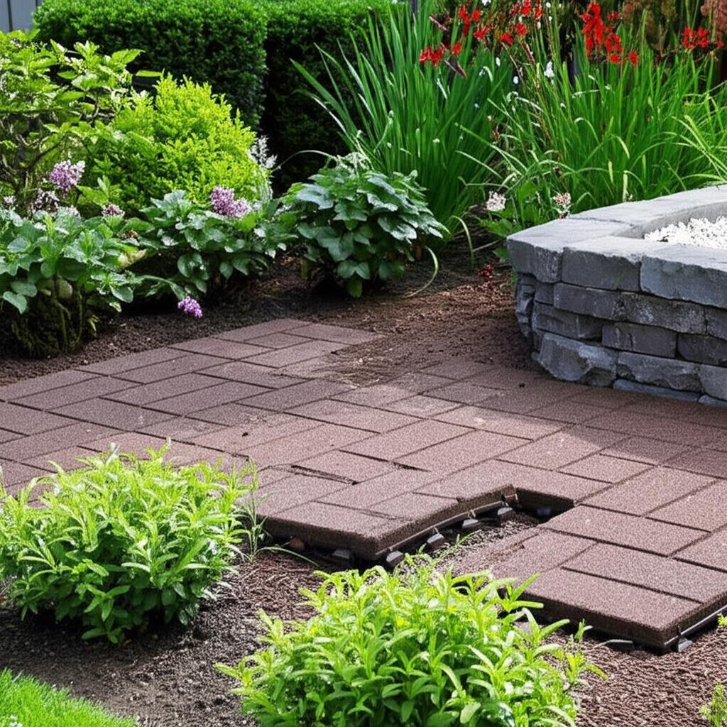 Vigoro 16 in. x 16 in. x 5/8 in. Brown SmartLoc Recycled Rubber Paver (75-Pack)