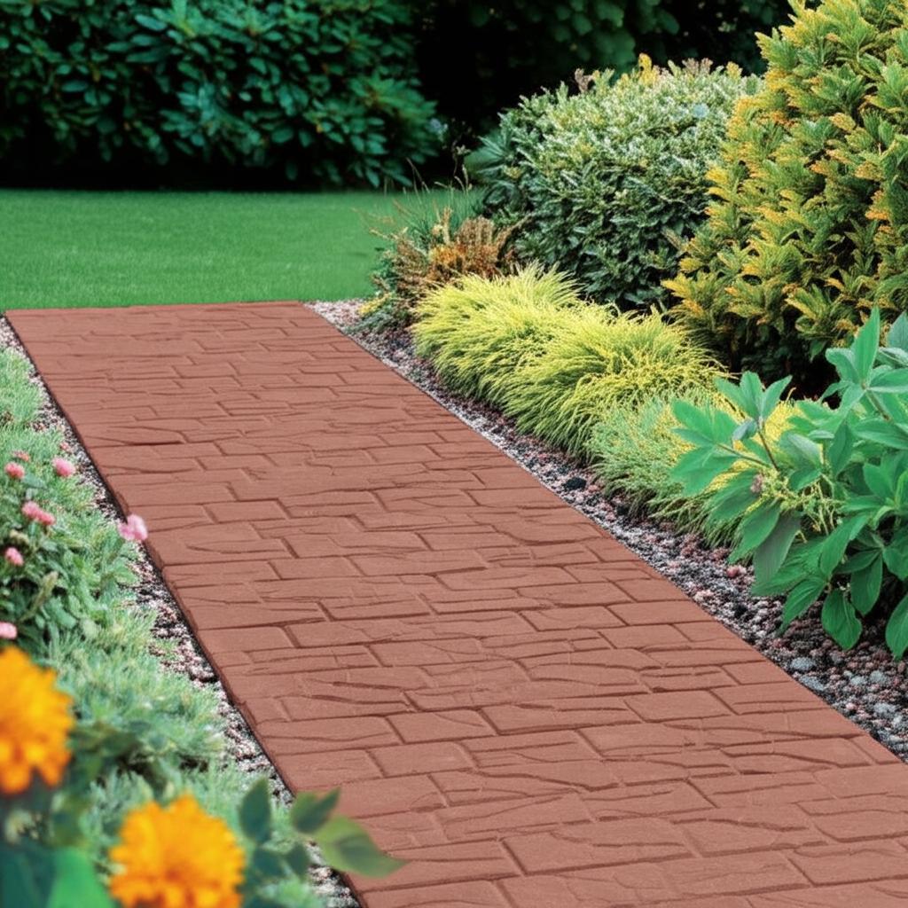 Vigoro 24 in. x 12 in. x 5/8 in. Red Interlocking Dual-Sided Rubber Paver (9-Pack)