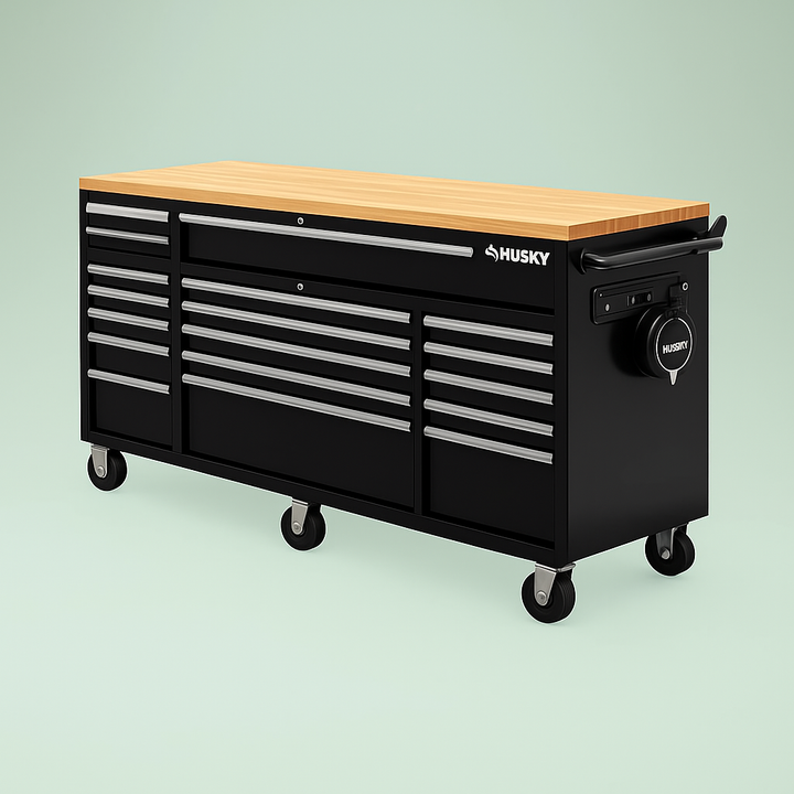 Husky 72-inch Gloss Black Mobile Workbench Tool Chest