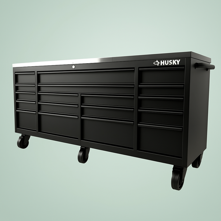 Husky 84 in. Heavy-Duty Mobile Workbench with Stainless Steel Top
