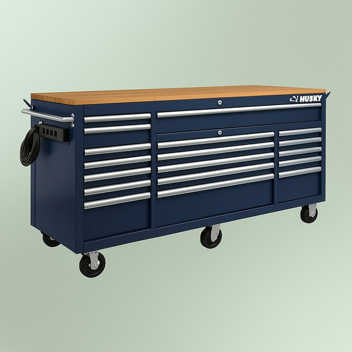 Husky 72-inch Gloss Blue Mobile Workbench Tool Chest
