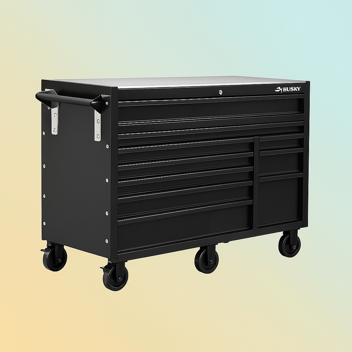 Husky 62-inch Heavy Duty Mobile Workbench with Stainless Steel Top
