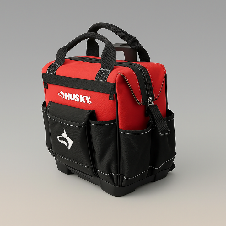 Husky 14 in. Rolling Tool Bag with 13 Pockets and Telescoping Handle