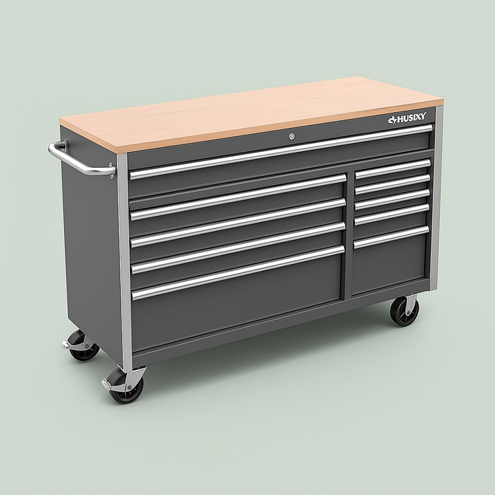 Husky 52 in. Gloss Gray Mobile Workbench Tool Chest