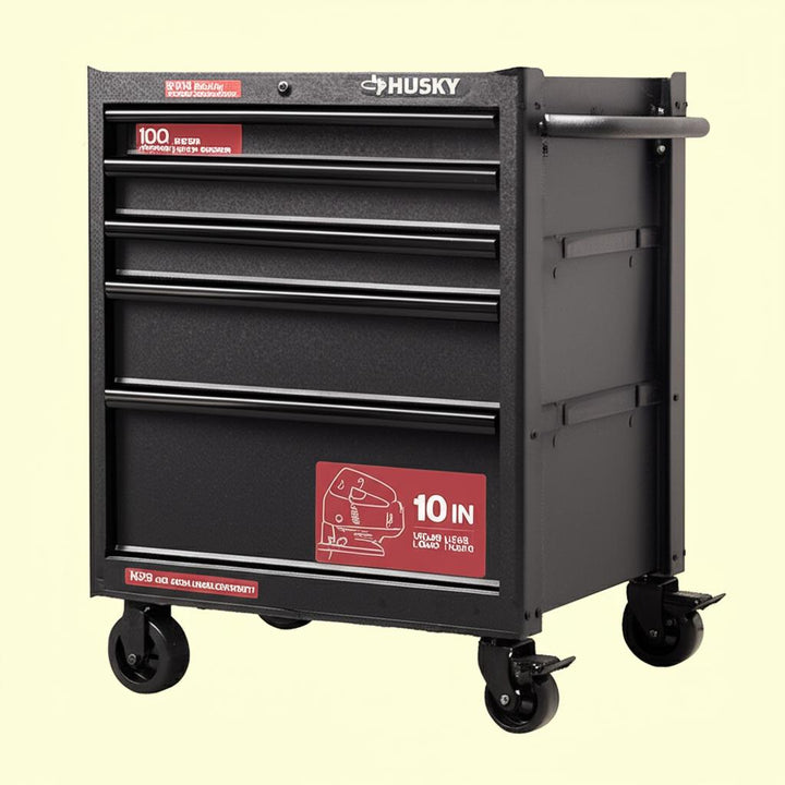Husky 27 in. W x 18 in. D Standard Duty 5-Drawer Rolling Tool Chest Cabinet in Textured Black