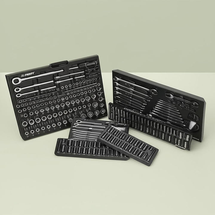 Husky 370-Piece Mechanics Tool Set with Impact Sockets and EVA Storage Trays, 1/4 in., 3/8 in. & 1/2 in. Drive