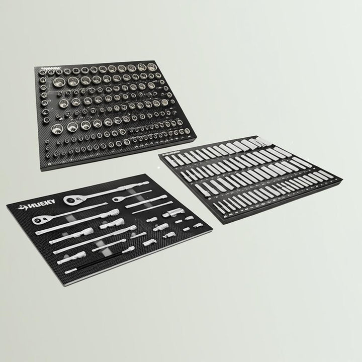 Husky 222-Piece Mechanics Tool Set with EVA Storage Trays