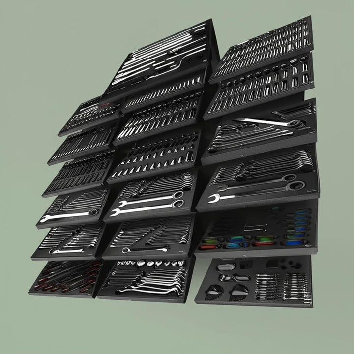 Husky 1,025-Piece Master Mechanics Tool Set with Impact Sockets, Chrome Finish, and Foam Storage Trays