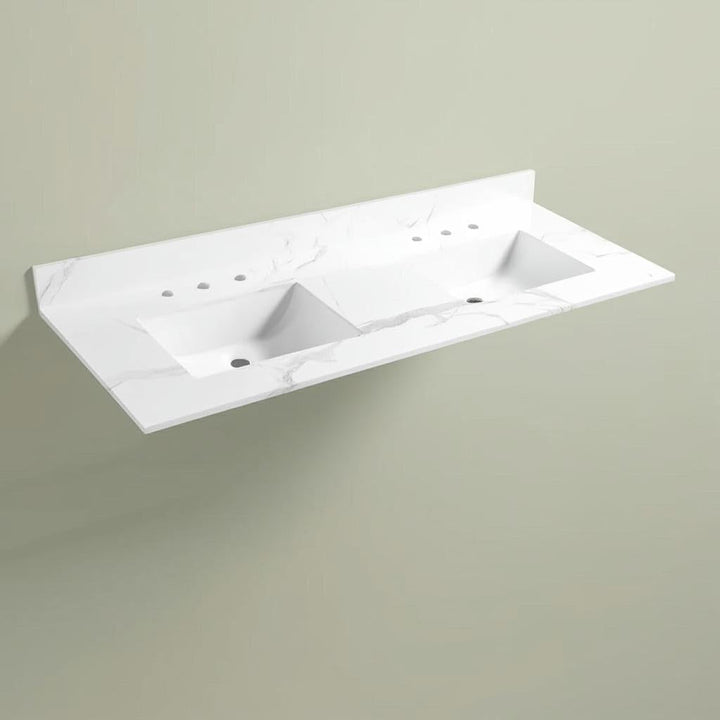 Home Decorators Collection 61" Double Sink Vanity Top in Calacatta White