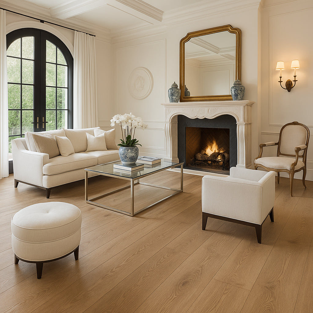 Superoak Plain Driftwood Hybrid Resilient Flooring - Waterproof, Scratch-Resistant, 7.68 in. x 48 in.