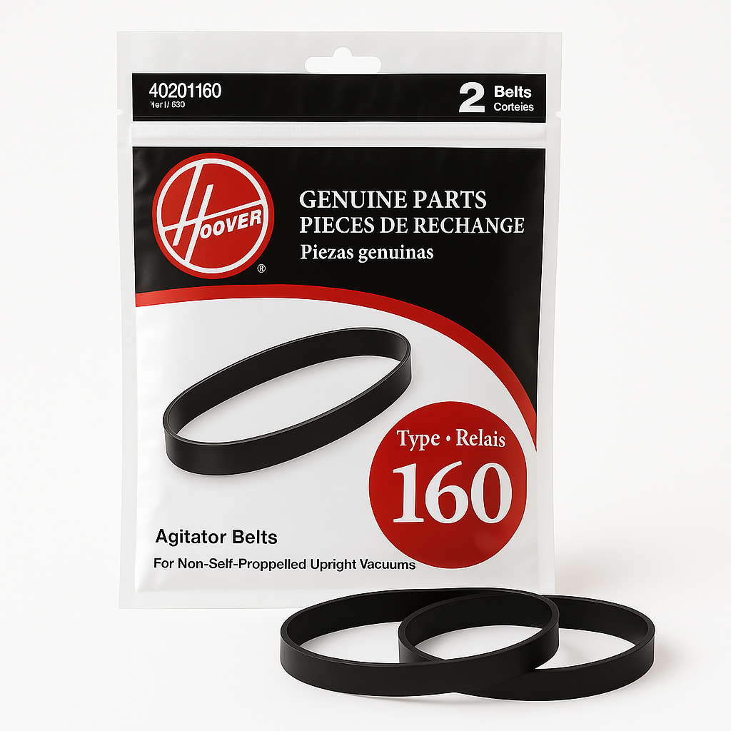 HOOVER Type 160 Agitator Belts (2-Pack) for Non-Self-Propelled Upright Vacuums