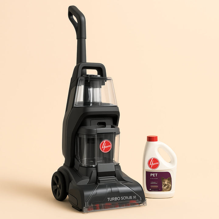 HOOVER Turbo Scrub XL Corded Upright Carpet Cleaner with 128 Oz Pet Solution Bundle