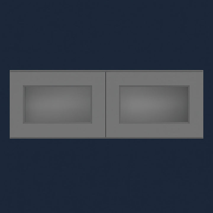HOMEIBRO 36 in. W x 12 in. D x 12 in. H Shaker Gray Plywood Wall Kitchen Cabinet with 2 Doors
