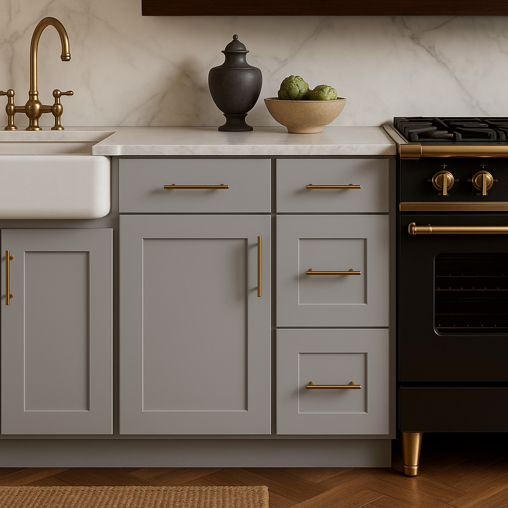 Hampton Bay Avondale 12 in. W x 24 in. D x 34.5 in. H Ready to Assemble Plywood Shaker Base Kitchen Cabinet in Dove Gray