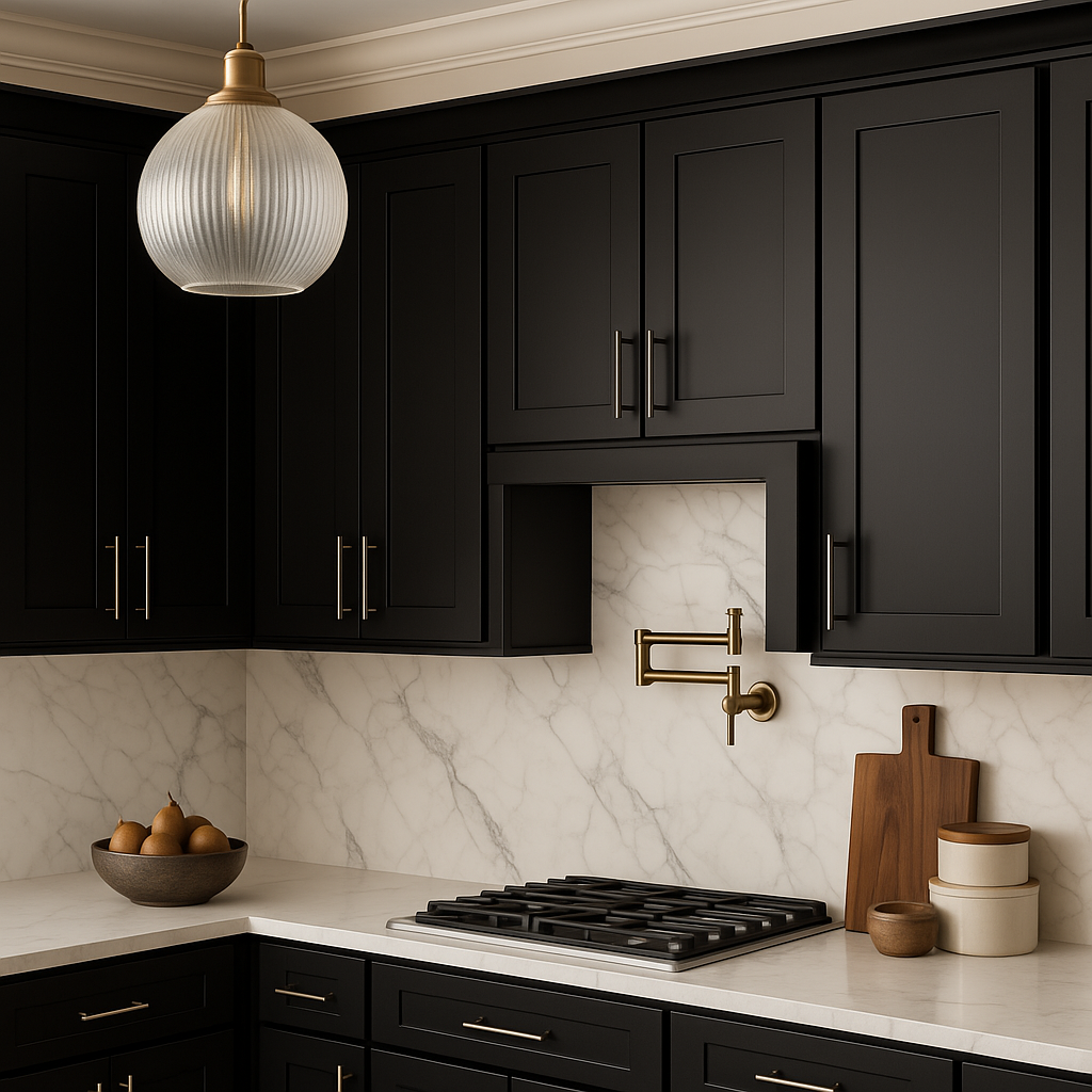 Hampton Bay Avondale Shaker Wall Kitchen Cabinet, 18 in. W x 12 in. D x 30 in. H, Raven Black
