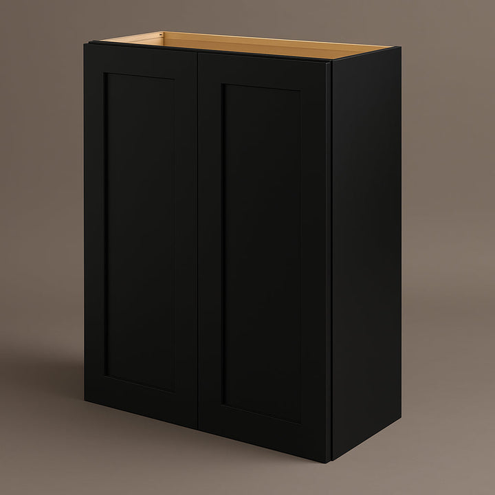 Hampton Bay Avondale 27 in. W x 12 in. D x 36 in. H Ready-to-Assemble Plywood Shaker Wall Kitchen Cabinet in Raven Black