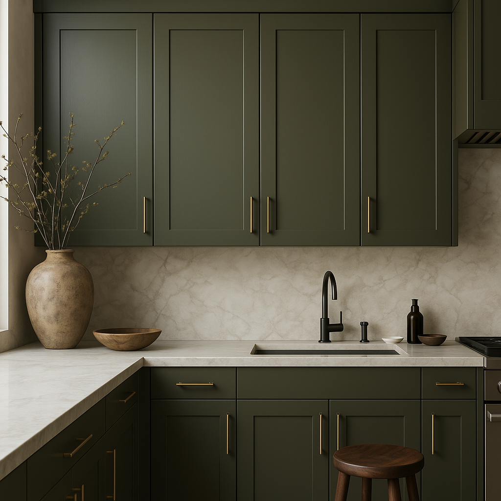 Hampton Bay Avondale 18 in. W x 12 in. D x 30 in. H Ready-to-Assemble Plywood Shaker Wall Kitchen Cabinet in Fern Green