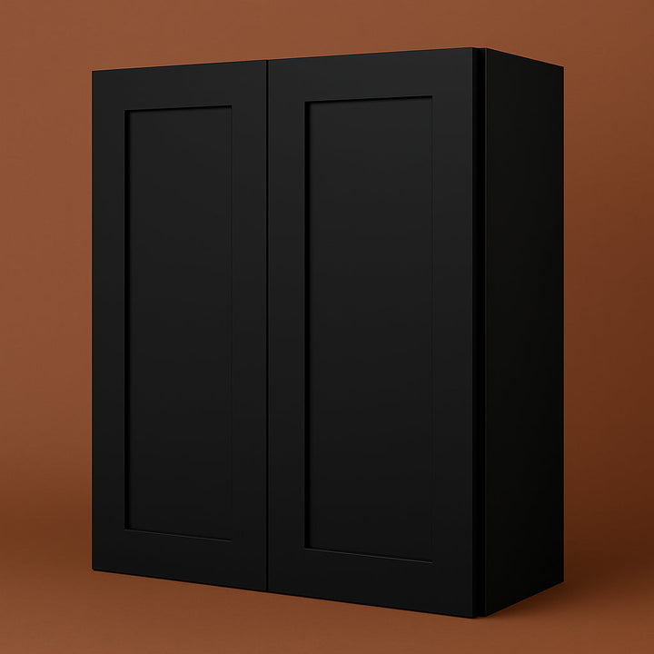 Hampton Bay Avondale 30 in. Shaker Wall Kitchen Cabinet in Raven Black