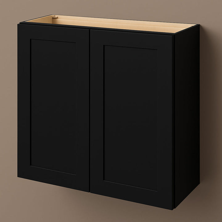 Hampton Bay Avondale Shaker Wall Kitchen Cabinet, Raven Black, 36x12x30