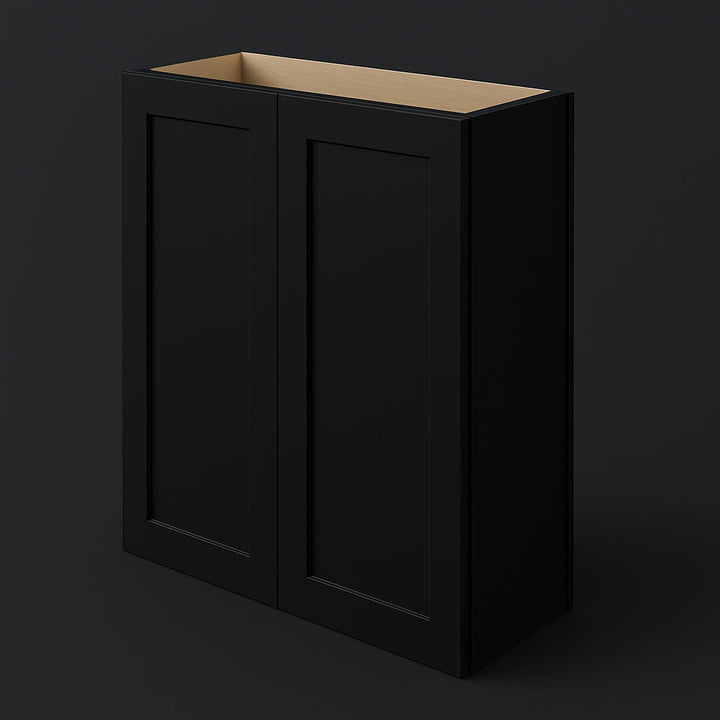 Hampton Bay Avondale 30 in. W x 12 in. D x 36 in. H Ready to Assemble Plywood Shaker Wall Kitchen Cabinet in Raven Black