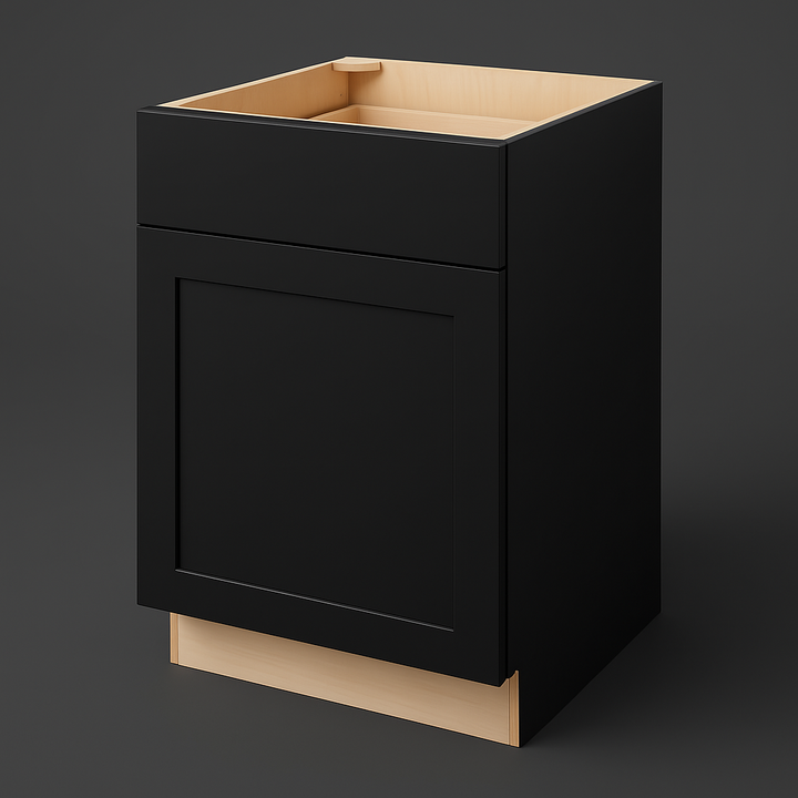 Hampton Bay Avondale 24-inch Shaker Base Kitchen Cabinet in Raven Black
