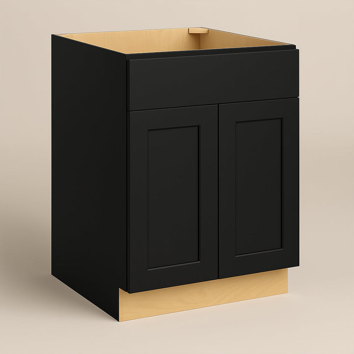 Hampton Bay Avondale 27-inch Raven Black Shaker Base Kitchen Cabinet