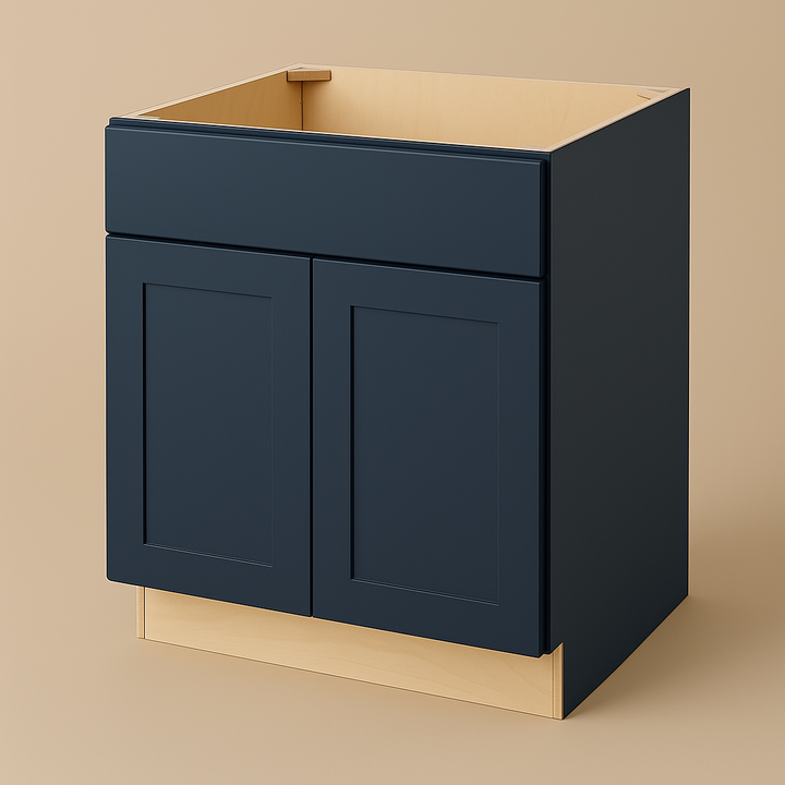Hampton Bay Avondale Ink Blue Shaker Sink Base Cabinet, 30 in. W x 24 in. D x 34.5 in. H