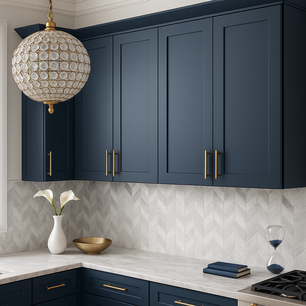 Hampton Bay Avondale Ink Blue Shaker Wall Kitchen Cabinet - 36x12x42
