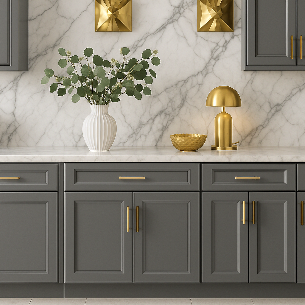 PELHAM & WHITE Keyport Shaker Charcoal Base Kitchen Cabinet - 30 in. W x 24 in. D x 34.5 in. H