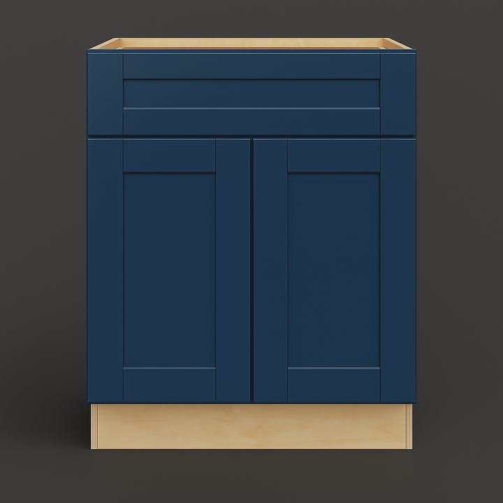 MILL'S PRIDE Valencia Blue Shaker Base Kitchen Cabinet - 30 in W x 24 in D x 34.5 in H