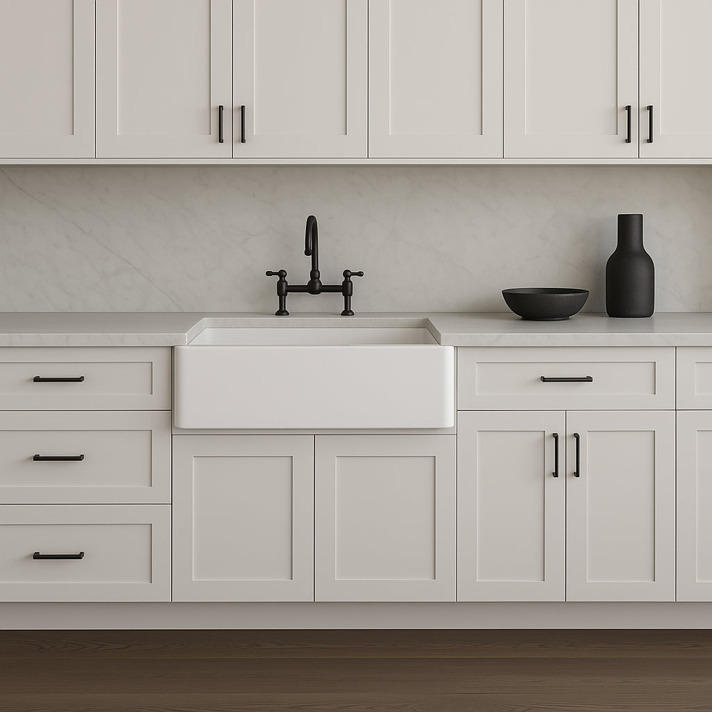 Plywell Shaker Farm Sink Base Cabinet, 36x34.5x24 in, White