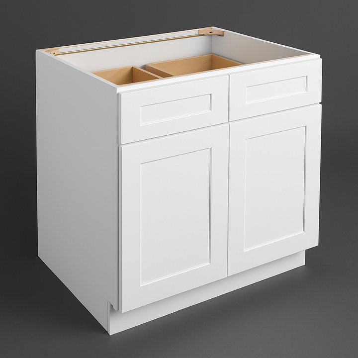 Design House Brookings Solid Wood Shaker Base Kitchen Cabinet, White, 36x34.5x24 in.