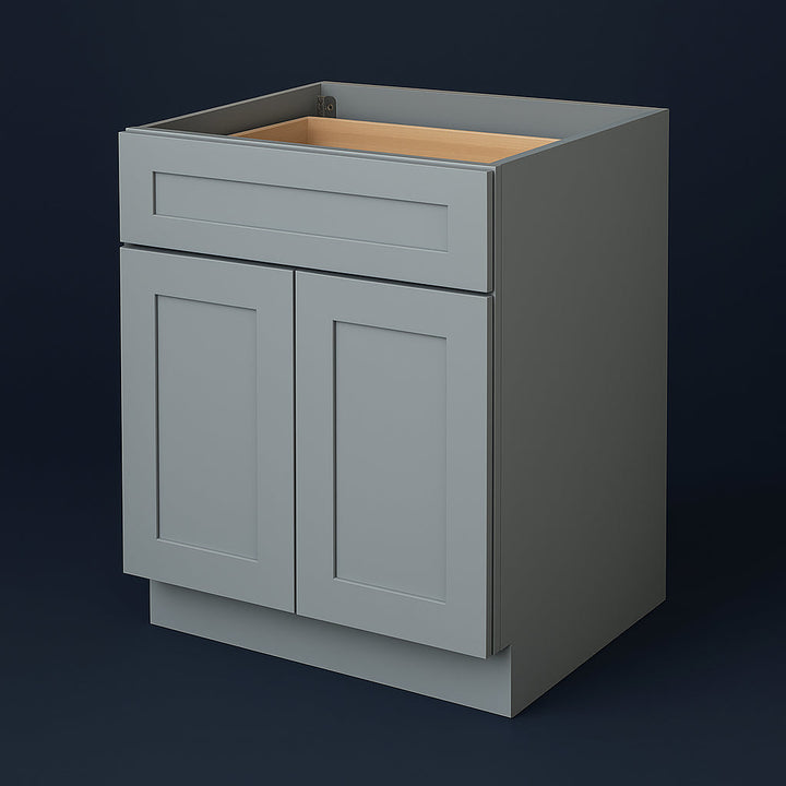 WOWOW Gray Base Kitchen Cabinet with 2 Doors and 1 Drawer - 30 in. W x 24 in. D x 34.5 in. H