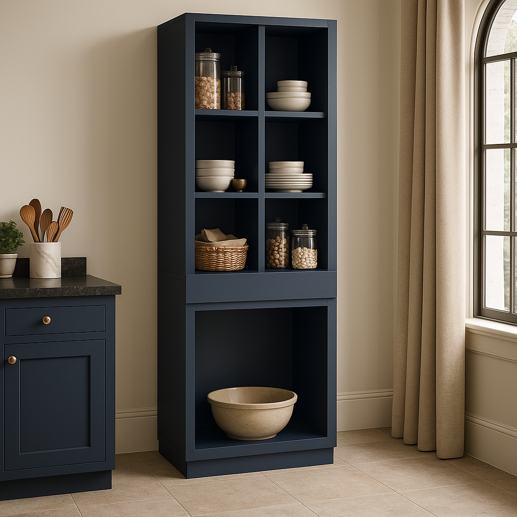 Hampton Bay Avondale Ink Blue Shaker Pantry Cabinet, 36x24x96