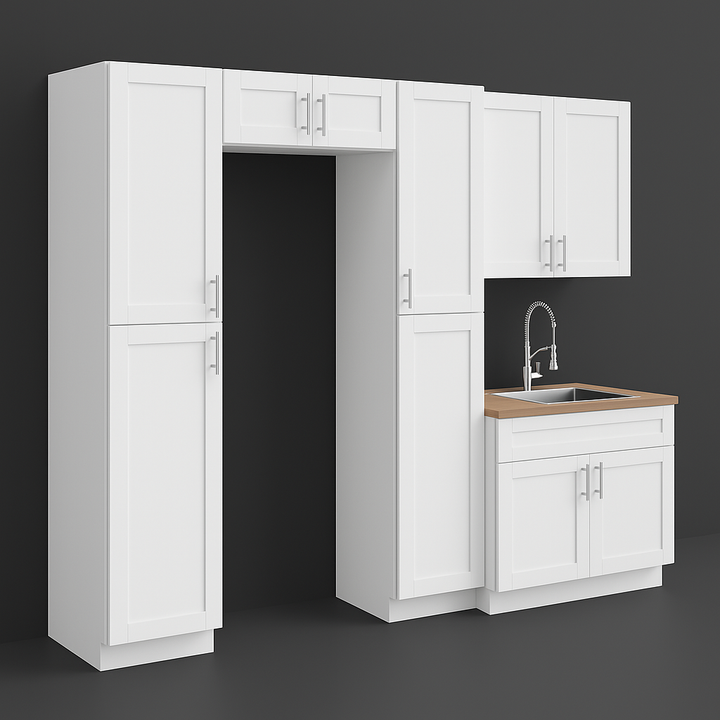 MILL'S PRIDE Richmond Verona White Shaker Ready to Assemble Base Kitchen Cabinet Set