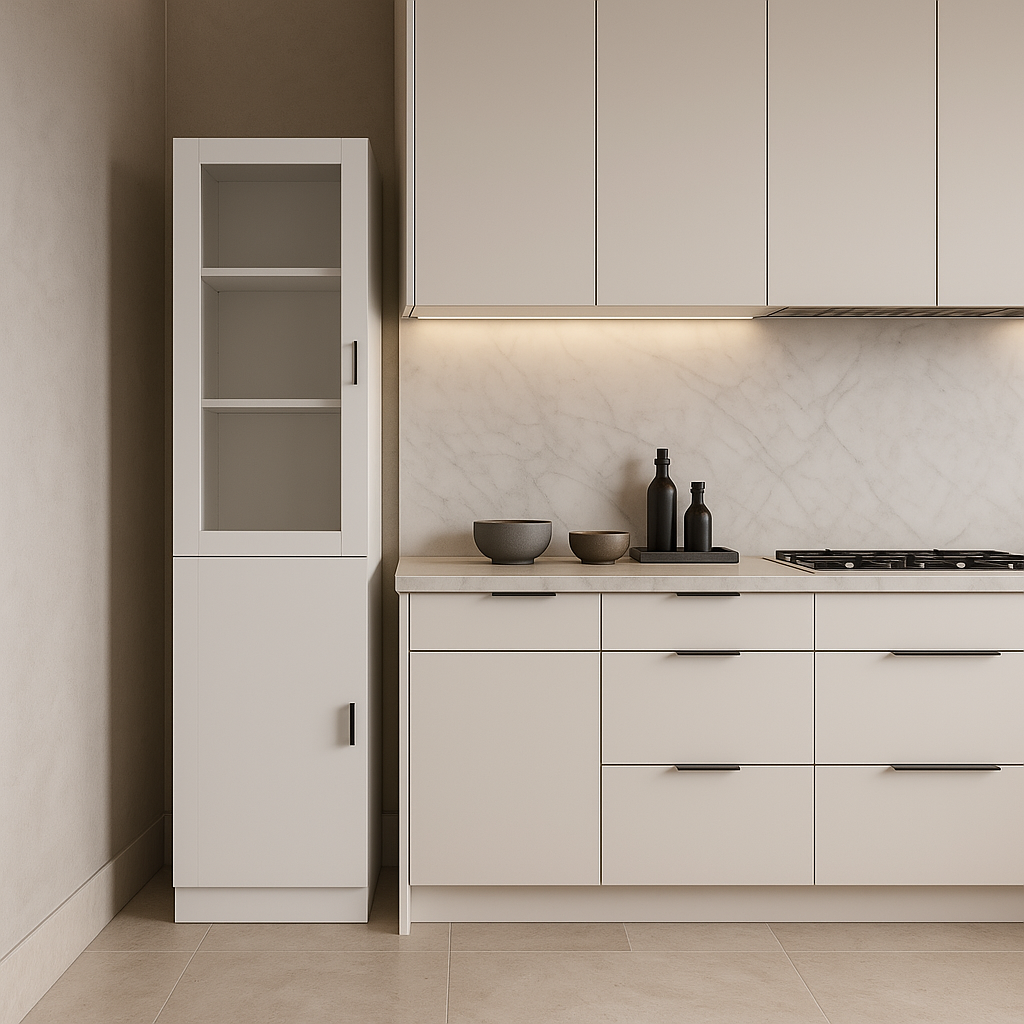 FUFU&GAGA White Wood Kitchen Cabinet with 2 Doors - Quick Assembly
